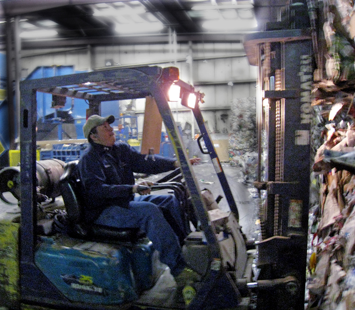 Industrial recycling equipment at Curbie facility